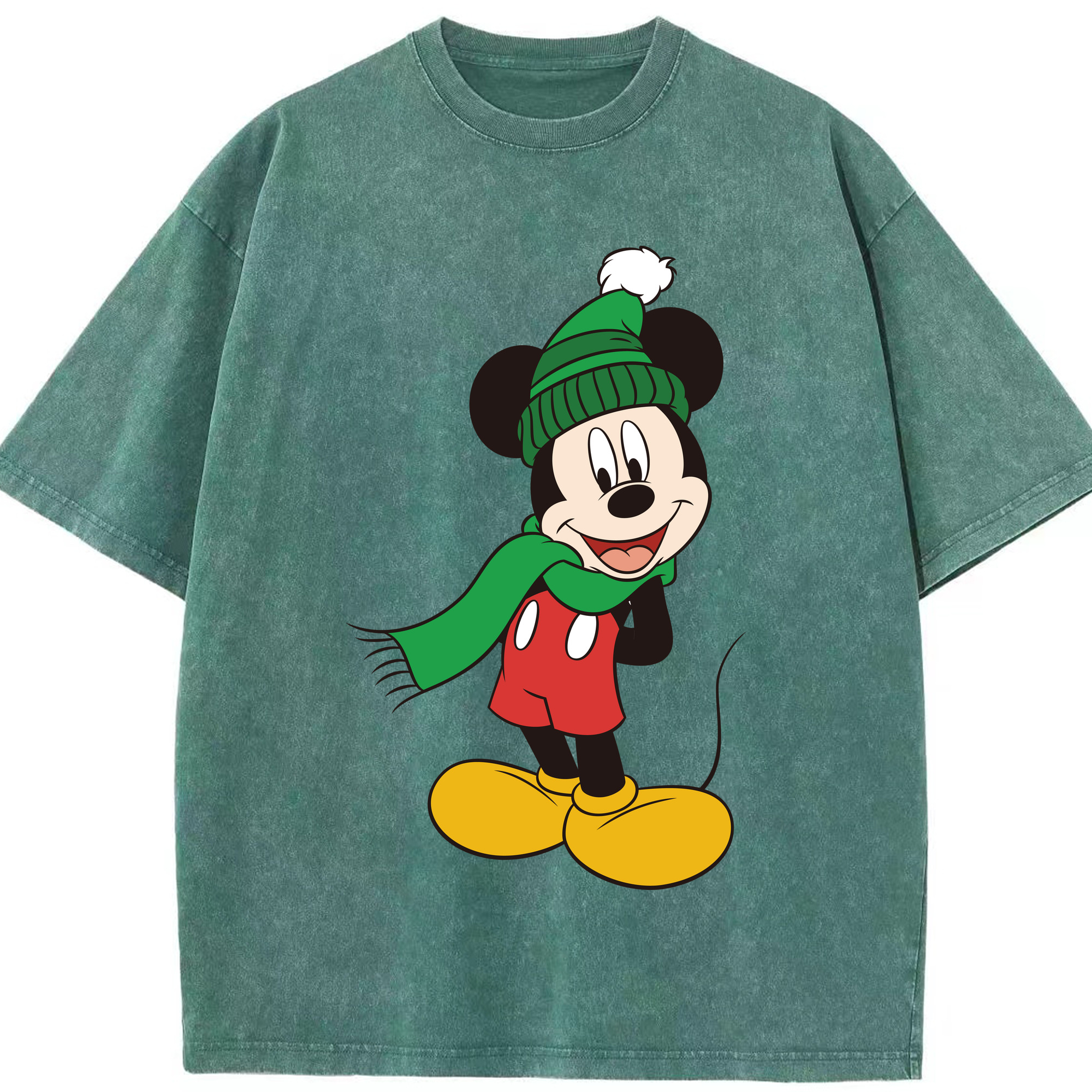 （画像用） ミッキーマウス Mickey Mouse 綿100% ヴィンテージ風 半袖Tシャツ（フロントプリント）